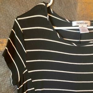 Black and White striped Flowy dress with pockets